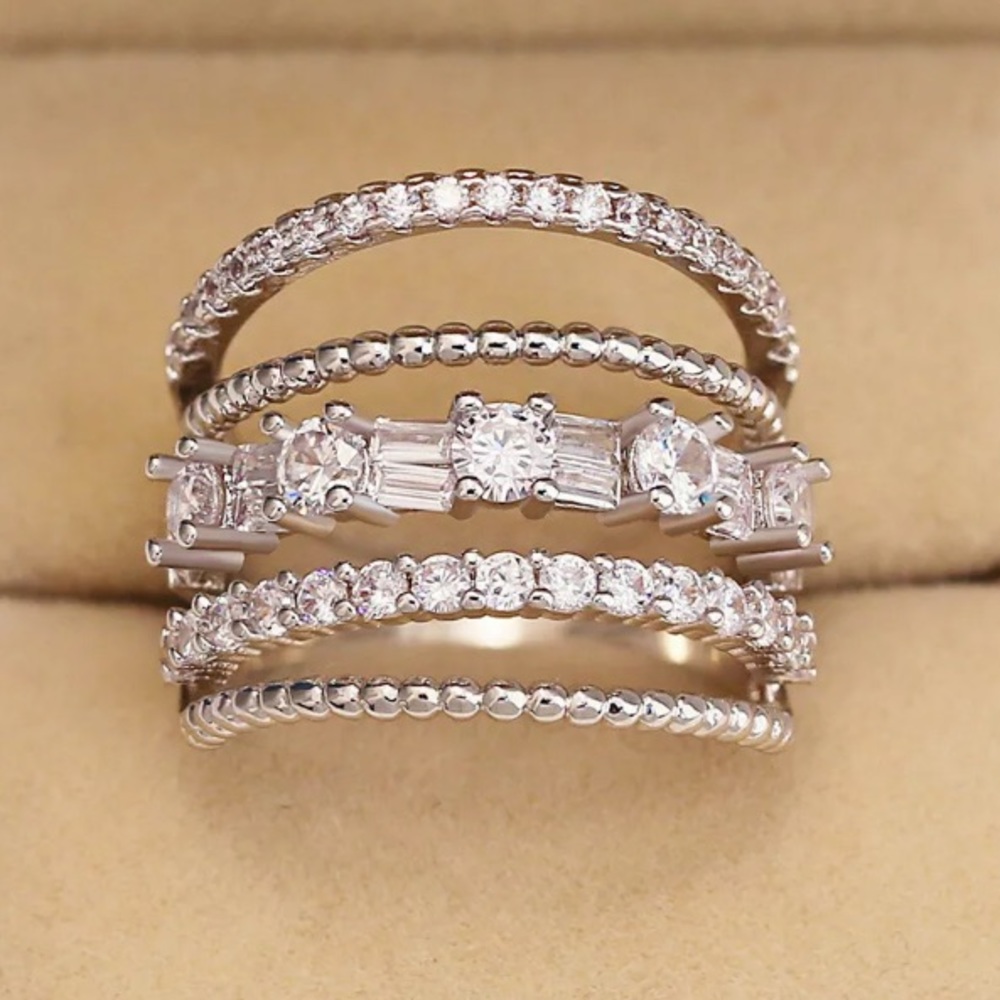 Sterling silver multilayered ring - Picture 4 of 5